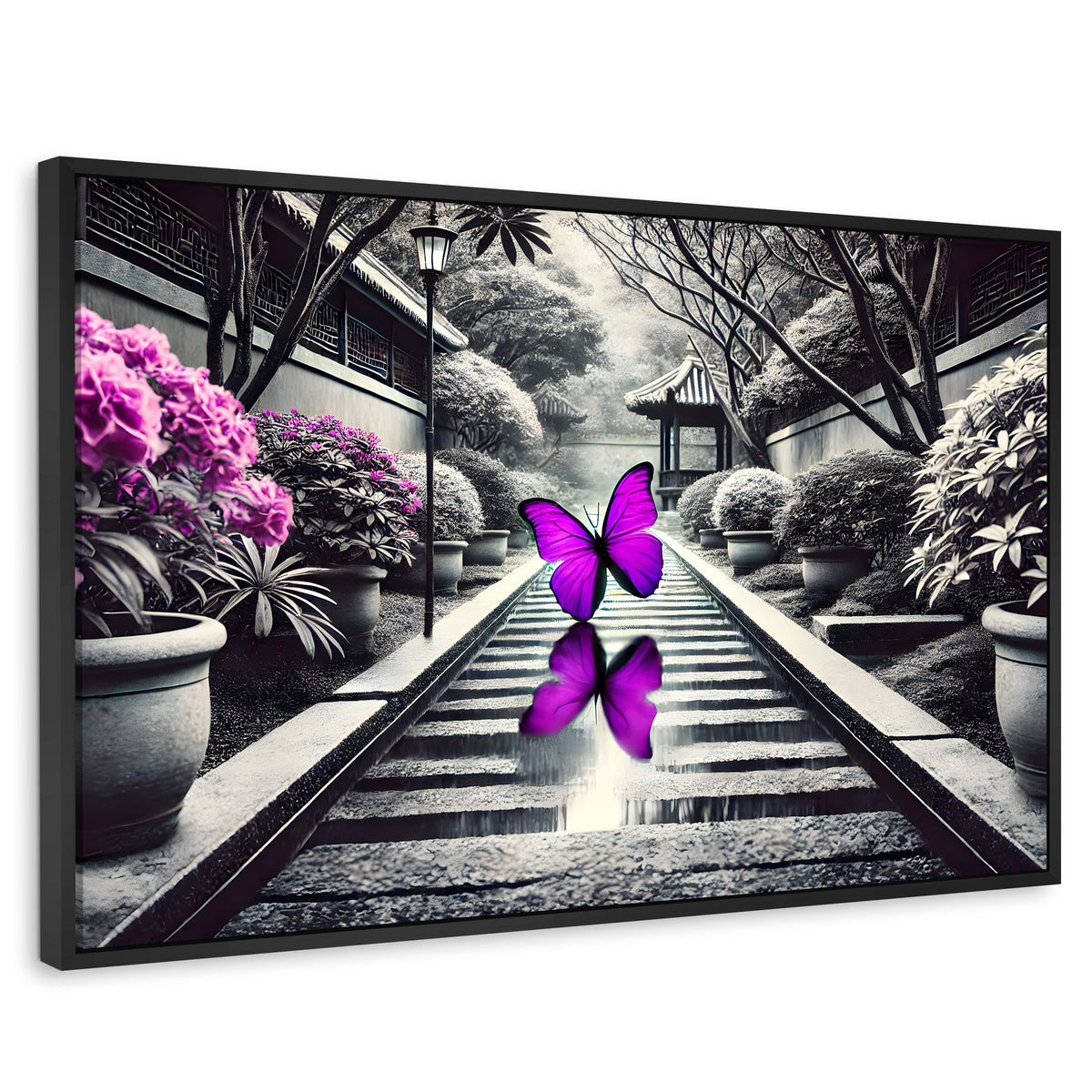 Cuadros Decorativos Canvas Revolution | Jardin En Vuelo | Rectangular | Portada | Marco Negro