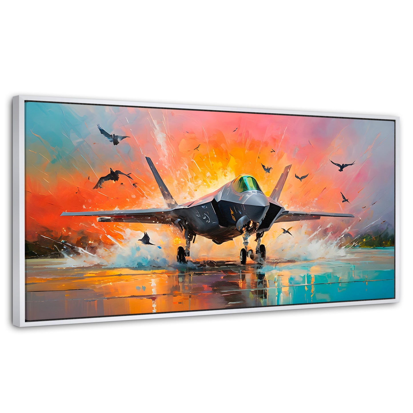 Cuadros Decorativos Canvas Revolution | Jet Pista Aerea | Panoramico | Portada