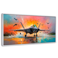 Cuadros Decorativos Canvas Revolution | Jet Pista Aerea | Panoramico | Portada
