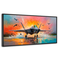 Cuadros Decorativos Canvas Revolution | Jet Pista Aerea | Panoramico | Portada