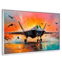 Cuadros Decorativos Canvas Revolution | Jet Pista Aerea | Rectangular | Portada