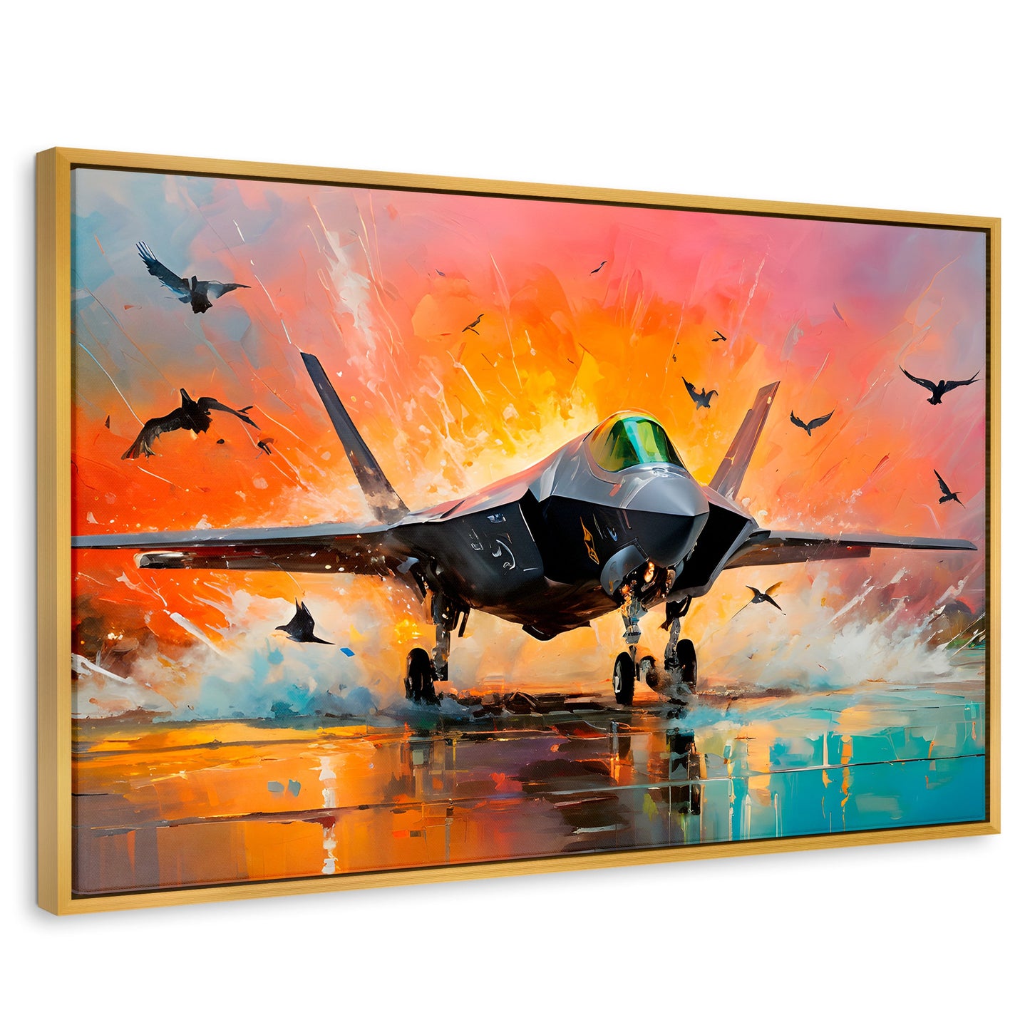 Cuadros Decorativos Canvas Revolution | Jet Pista Aerea | Rectangular | Portada