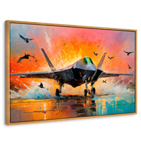 Cuadros Decorativos Canvas Revolution | Jet Pista Aerea | Rectangular | Portada