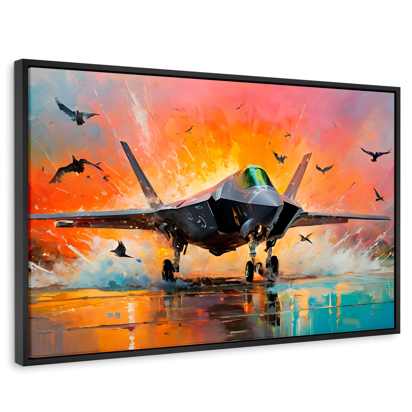 Cuadros Decorativos Canvas Revolution | Jet Pista Aerea | Rectangular | Portada