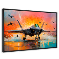 Cuadros Decorativos Canvas Revolution | Jet Pista Aerea | Rectangular | Portada