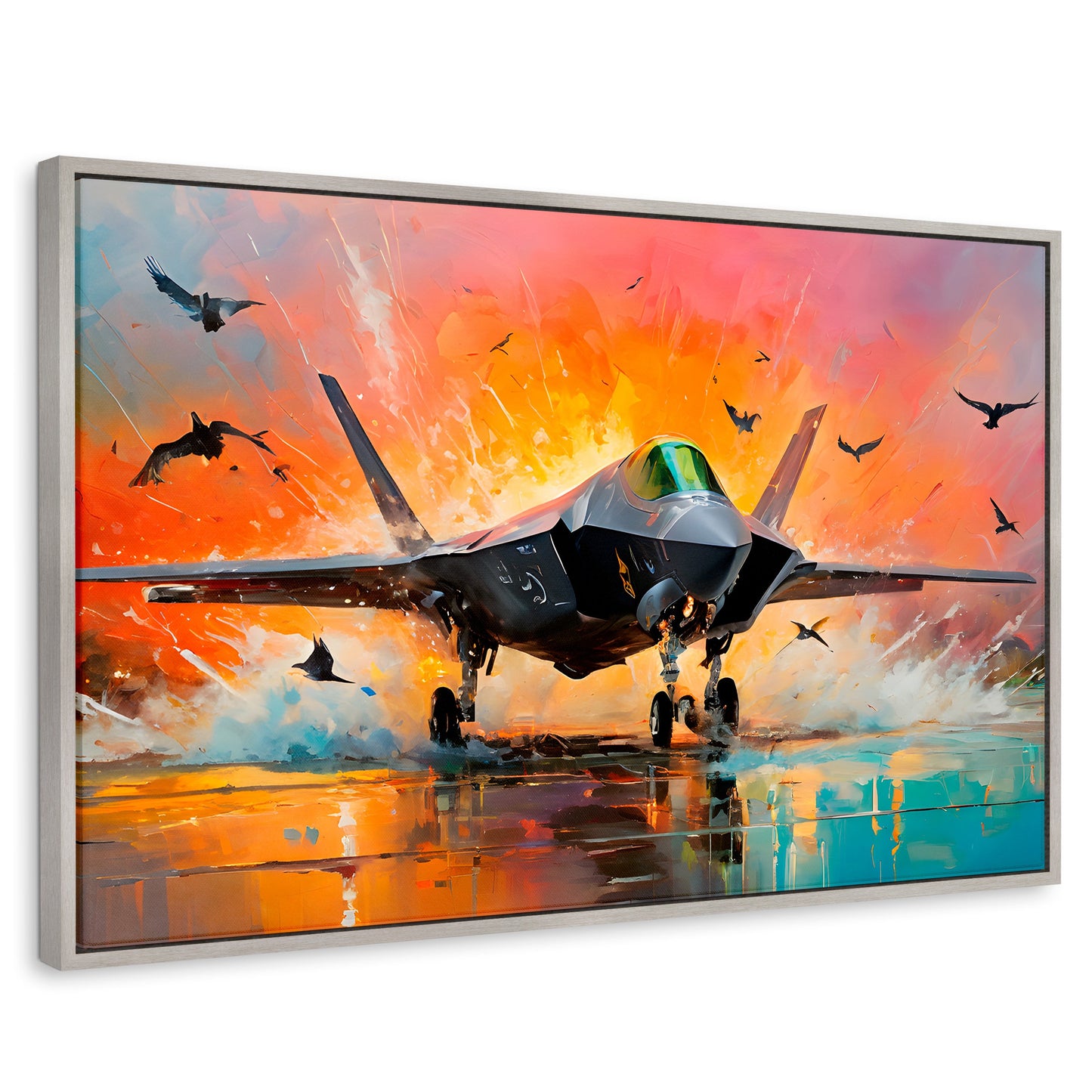 Cuadros Decorativos Canvas Revolution | Jet Pista Aerea | Rectangular | Portada