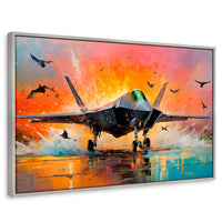 Cuadros Decorativos Canvas Revolution | Jet Pista Aerea | Rectangular | Portada