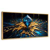 Cuadros Decorativos Canvas Revolution | Joya Azul Zafiro | Panoramico | Portada | Marco Madera