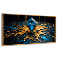 Cuadros Decorativos Canvas Revolution | Joya Azul Zafiro | Panoramico | Portada | Marco Negro