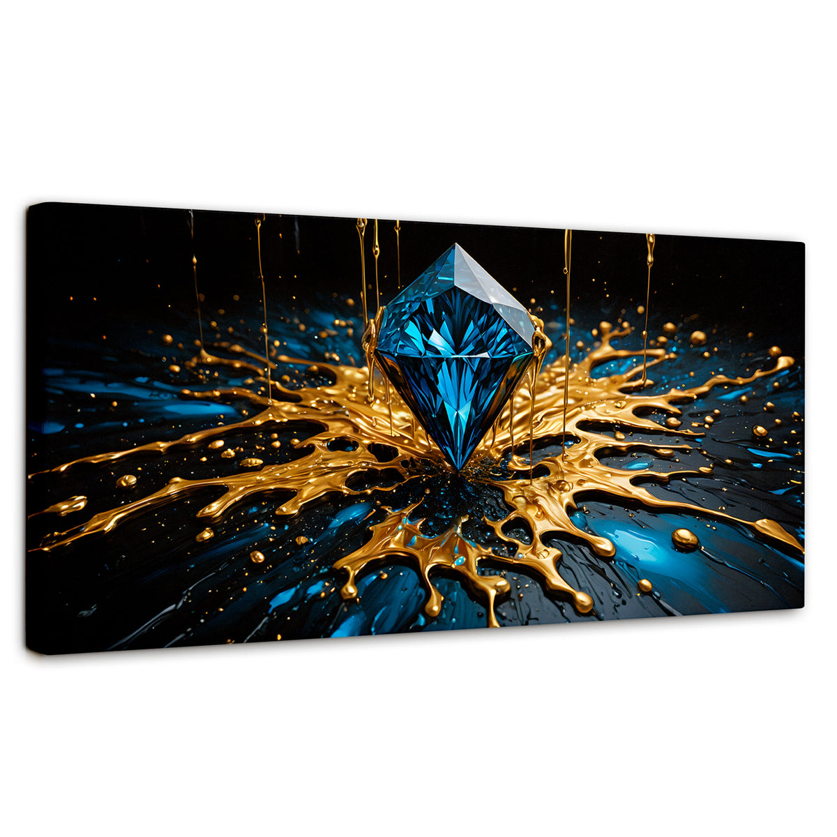 Cuadros Decorativos Canvas Revolution | Joya Azul Zafiro | Panoramico | Portada | Marco SinMarco