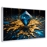 Cuadros Decorativos Canvas Revolution | Joya Azul Zafiro | Rectangular | Portada | Marco Blanco