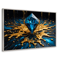 Cuadros Decorativos Canvas Revolution | Joya Azul Zafiro | Rectangular | Portada | Marco Plateado