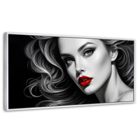 Cuadros Decorativos Canvas Revolution | Labios De Pasion | Panoramico | Portada | Marco Dorado