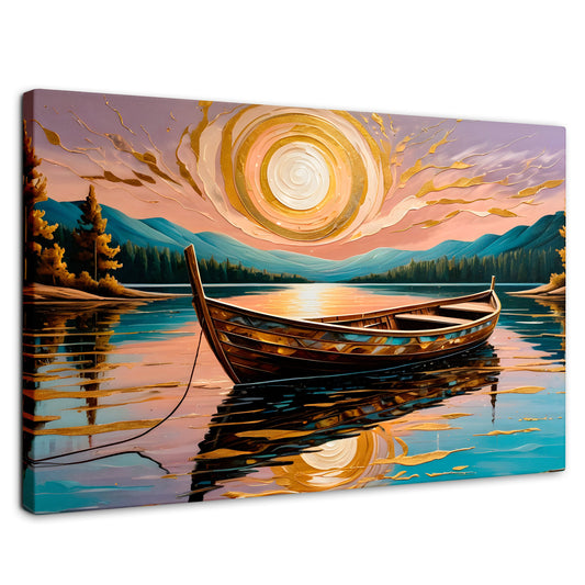 Cuadros Decorativos Canvas Revolution | Lago De Luz Dorada | Rectangular | Portada | Marco SinMarco
