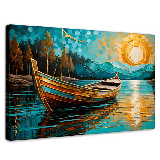 Cuadros Decorativos Canvas Revolution | Lago Dorado Y Balza | Rectangular | Portada | Marco SinMarco