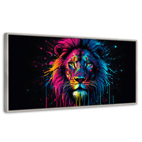 Cuadros Decorativos Canvas Revolution | Leon Cromatico | Panoramico | Portada | Marco Blanco