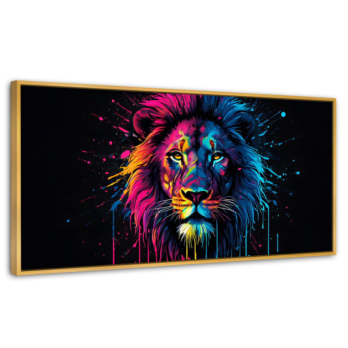 Cuadros Decorativos Canvas Revolution | Leon Cromatico | Panoramico | Portada | Marco Madera
