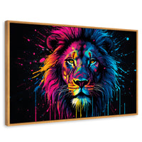 Cuadros Decorativos Canvas Revolution | Leon Cromatico | Rectangular | Portada | Marco Madera