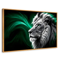 Cuadros Decorativos Canvas Revolution | Leon Radiante | Rectangular | Portada | Marco Madera