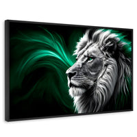 Cuadros Decorativos Canvas Revolution | Leon Radiante | Rectangular | Portada | Marco Negro