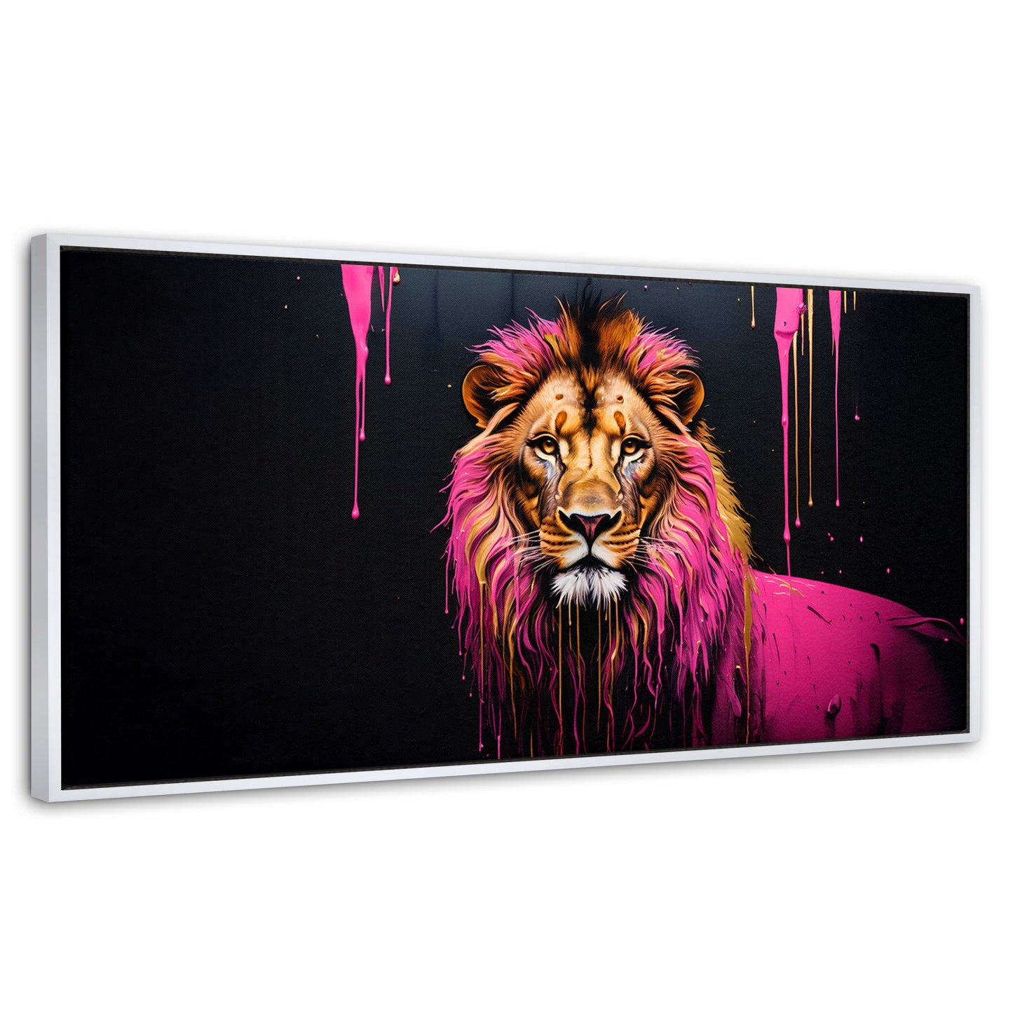 Cuadros Decorativos Canvas Revolution | Leon Rosa Vibrante | Panoramico | Portada