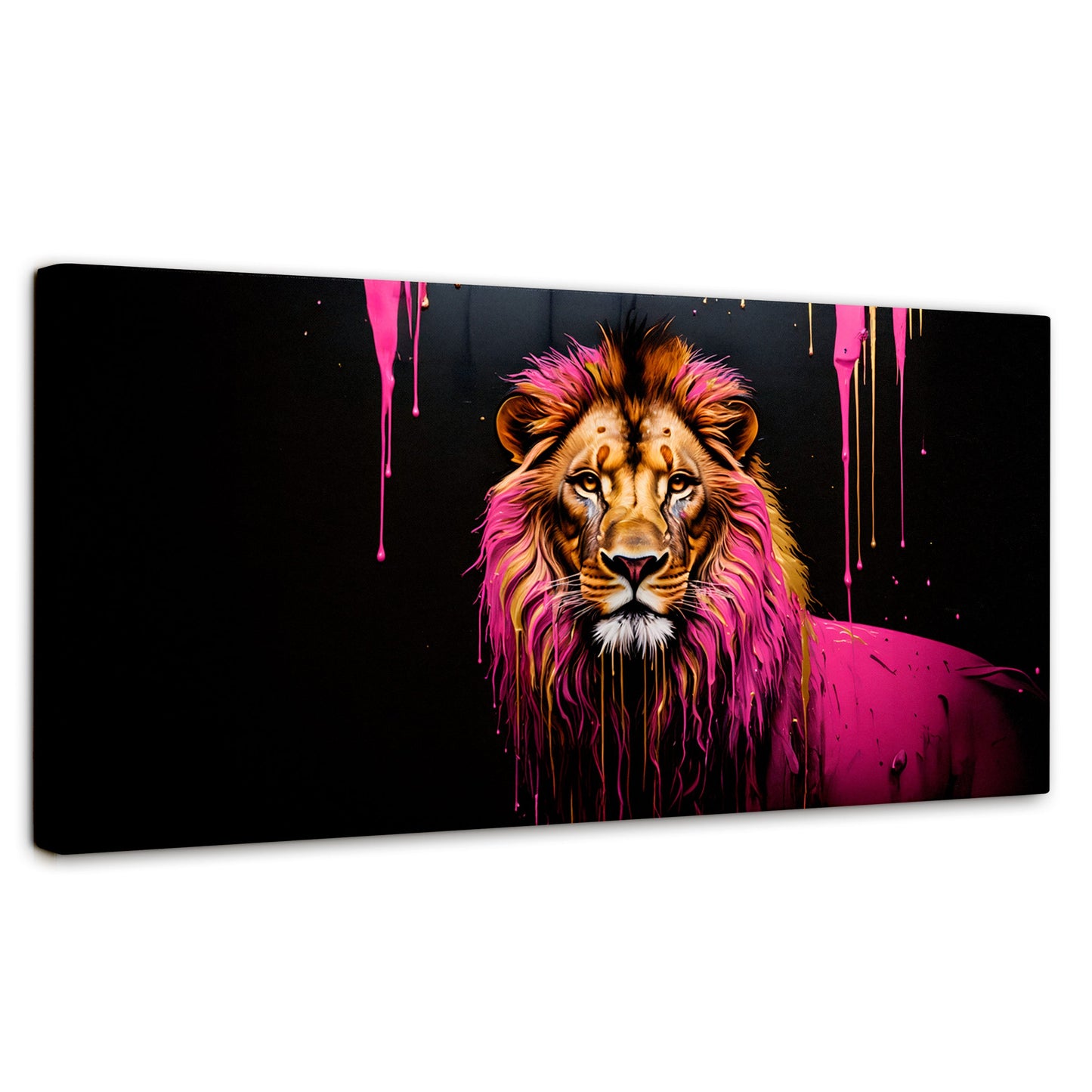 Cuadros Decorativos Canvas Revolution | Leon Rosa Vibrante | Panoramico | Portada
