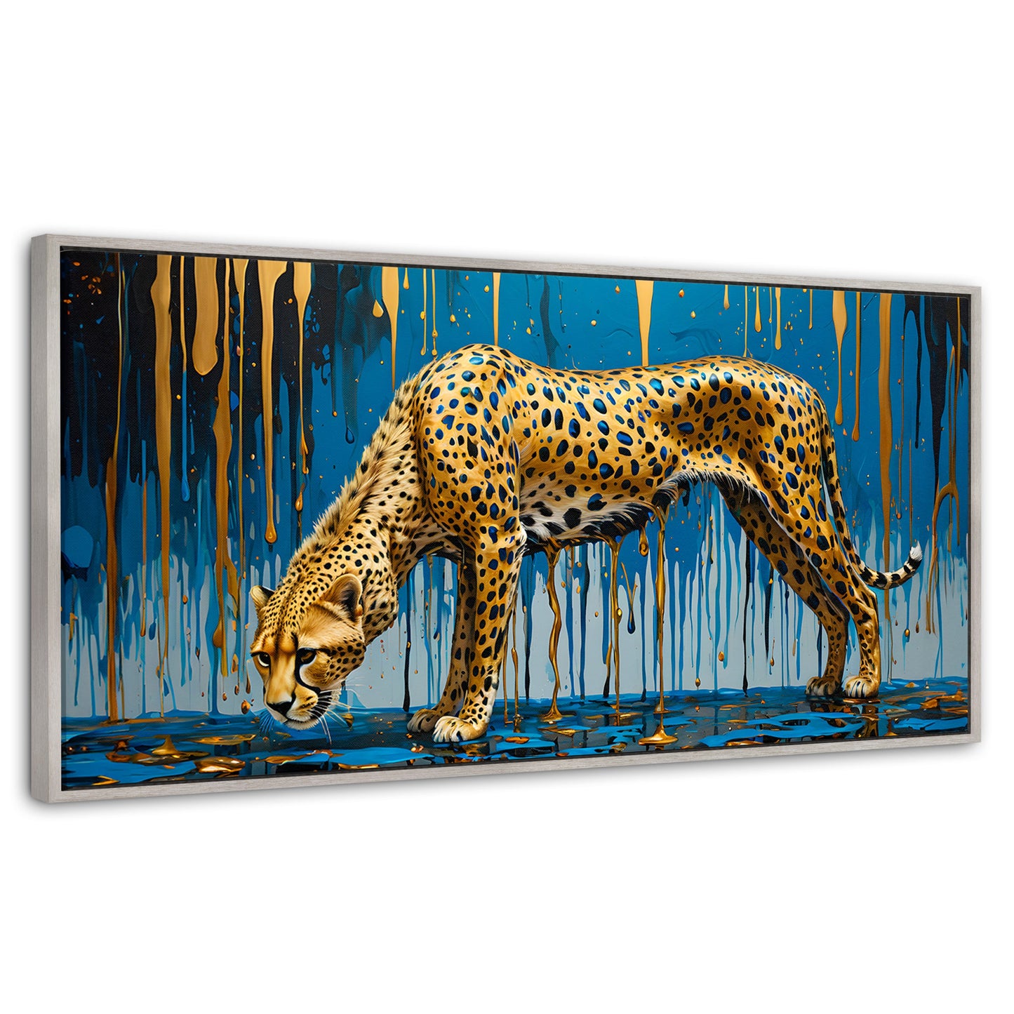 Cuadros Decorativos Canvas Revolution | Leopardo Liquido | Panoramico | Portada