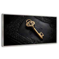 Cuadros Decorativos Canvas Revolution | Llave Dorada | Panoramico | Portada | Marco Blanco