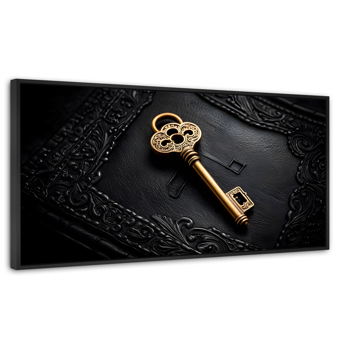 Cuadros Decorativos Canvas Revolution | Llave Dorada | Panoramico | Portada | Marco Plateado