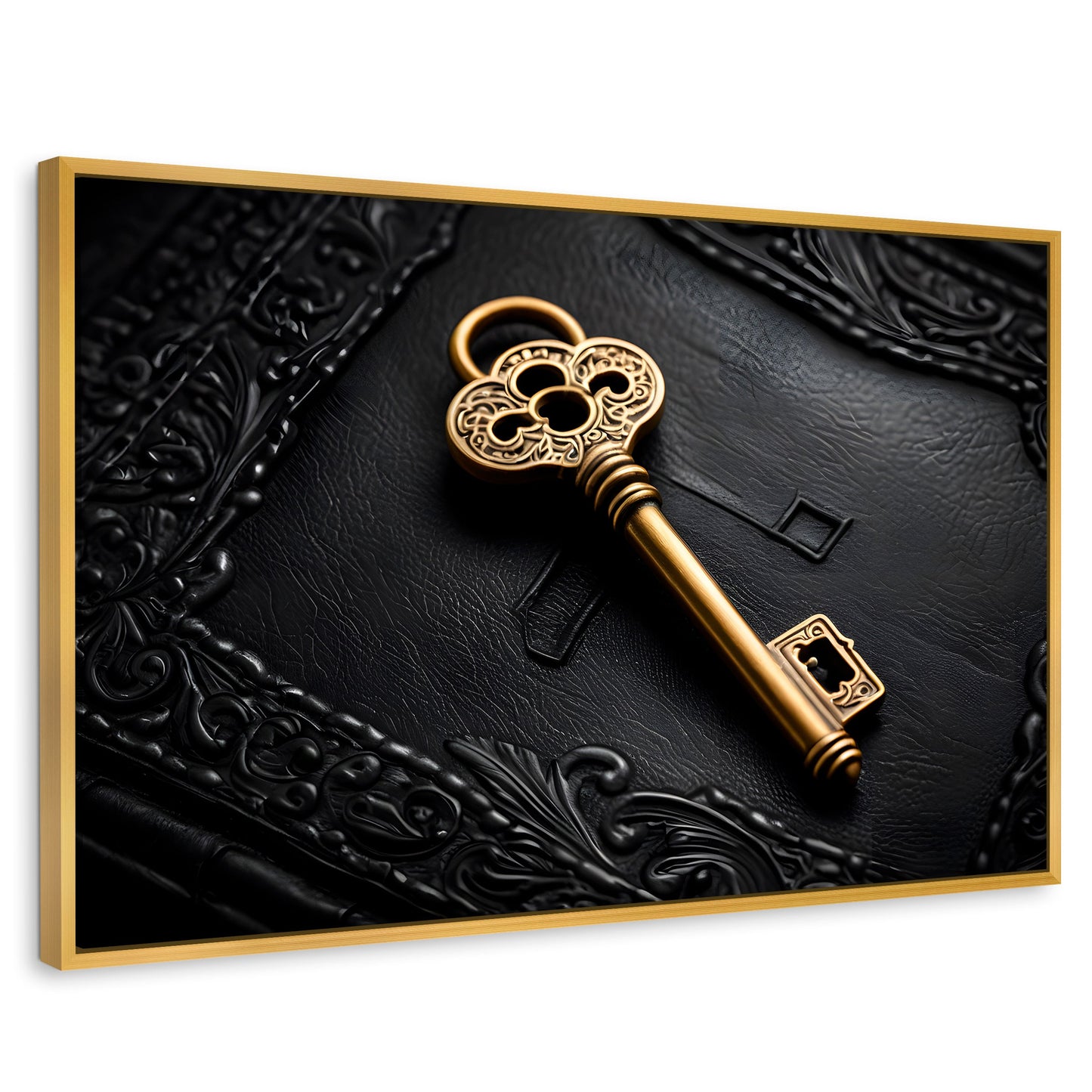 Cuadros Decorativos Canvas Revolution | Llave Dorada | Rectangular | Portada | Marco Dorado