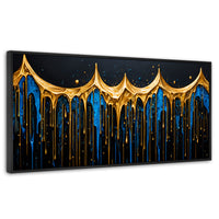 Cuadros Decorativos Canvas Revolution | Lluvia Brillante | Panoramico | Portada | Marco Plateado