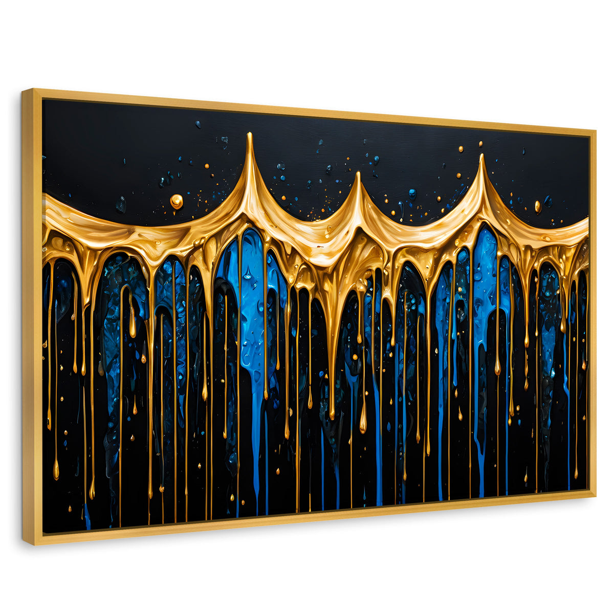 Cuadros Decorativos Canvas Revolution | Lluvia Brillante | Rectangular | Portada | Marco Dorado