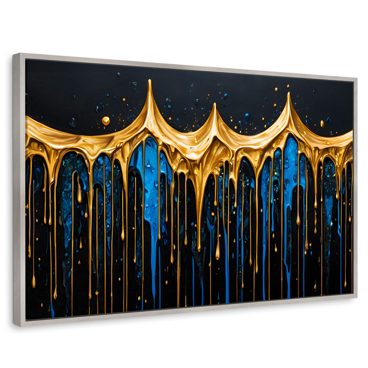 Cuadros Decorativos Canvas Revolution | Lluvia Brillante | Rectangular | Portada | Marco Plateado