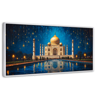 Cuadros Decorativos Canvas Revolution | Lluvia Taj Mahal | Panoramico | Portada