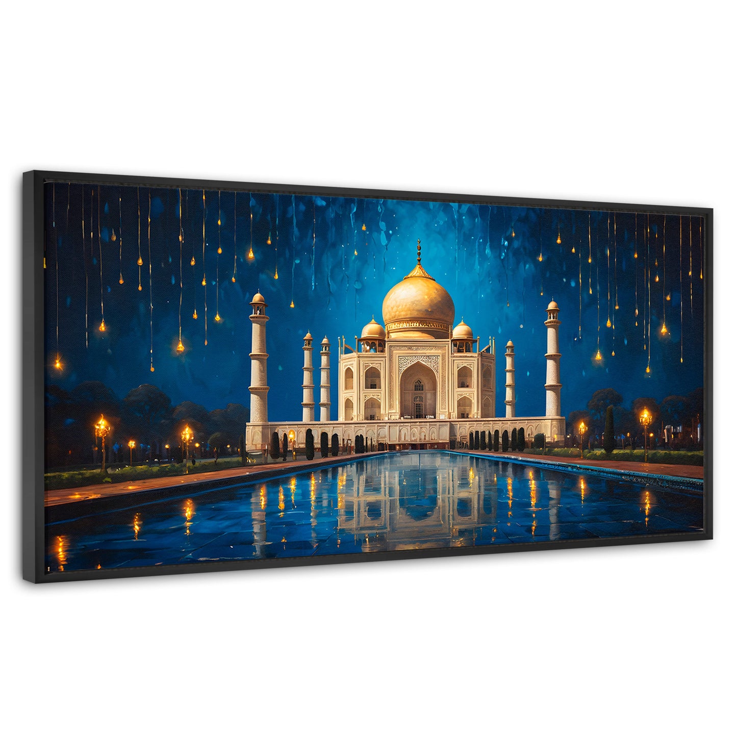 Cuadros Decorativos Canvas Revolution | Lluvia Taj Mahal | Panoramico | Portada