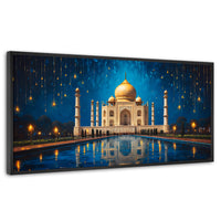 Cuadros Decorativos Canvas Revolution | Lluvia Taj Mahal | Panoramico | Portada