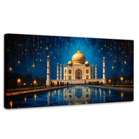 Cuadros Decorativos Canvas Revolution | Lluvia Taj Mahal | Panoramico | Portada