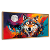 Cuadros Decorativos Canvas Revolution | Lobo Luna Llena | Panoramico | Portada