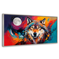 Cuadros Decorativos Canvas Revolution | Lobo Luna Llena | Panoramico | Portada
