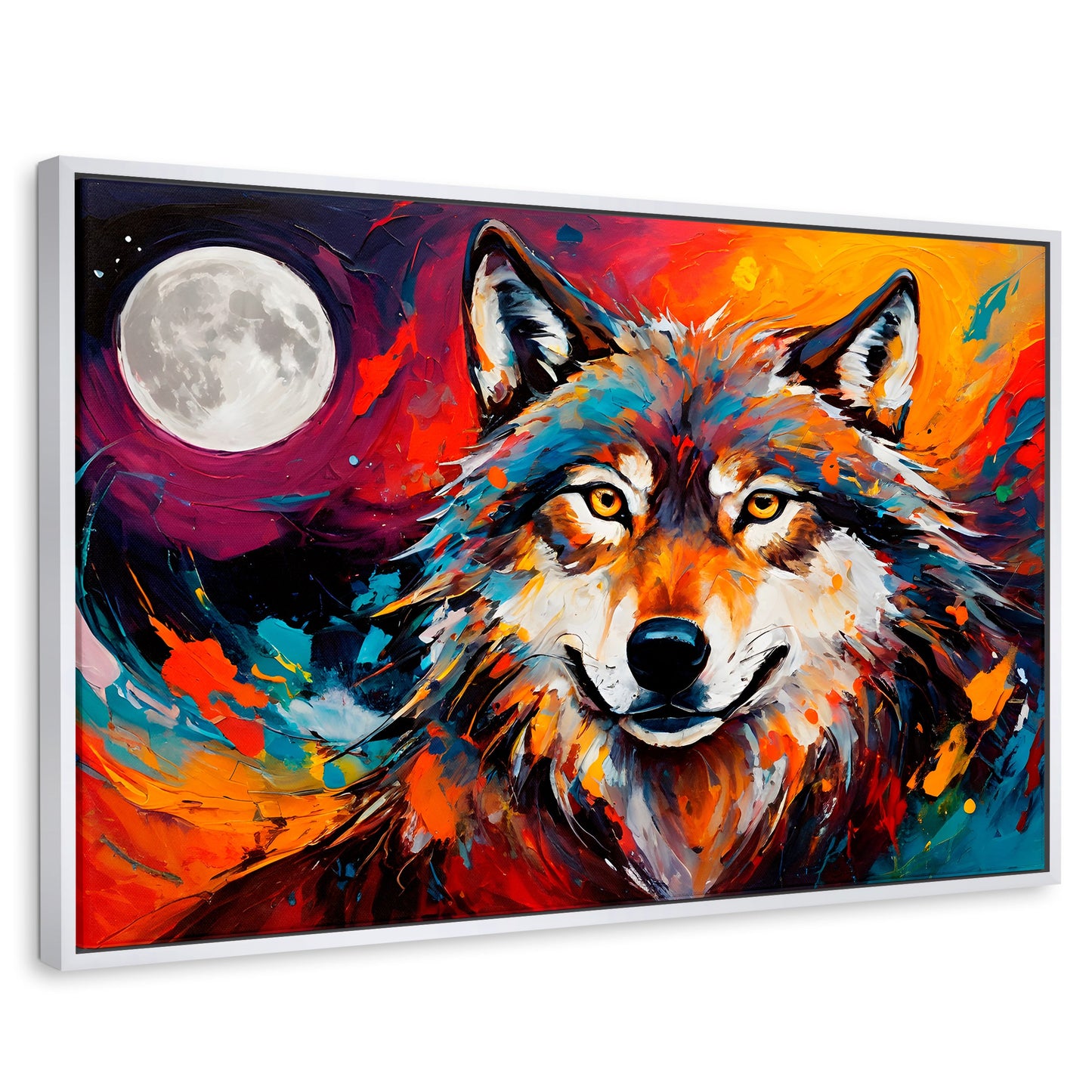 Cuadros Decorativos Canvas Revolution | Lobo Luna Llena | Rectangular | Portada