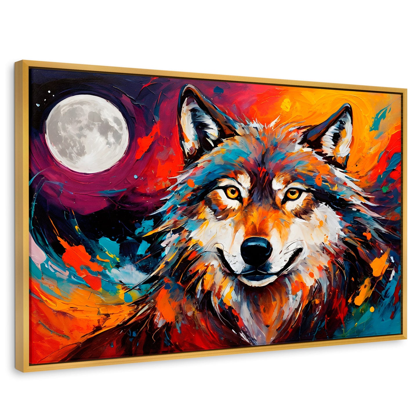 Cuadros Decorativos Canvas Revolution | Lobo Luna Llena | Rectangular | Portada