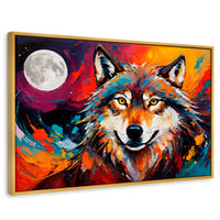 Cuadros Decorativos Canvas Revolution | Lobo Luna Llena | Rectangular | Portada