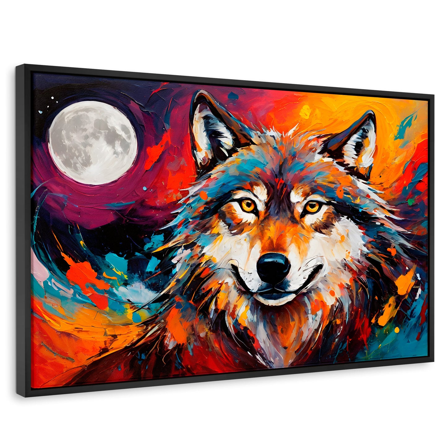 Cuadros Decorativos Canvas Revolution | Lobo Luna Llena | Rectangular | Portada