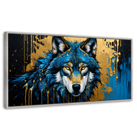 Cuadros Decorativos Canvas Revolution | Lobo Majestuoso | Panoramico | Portada | Marco Blanco
