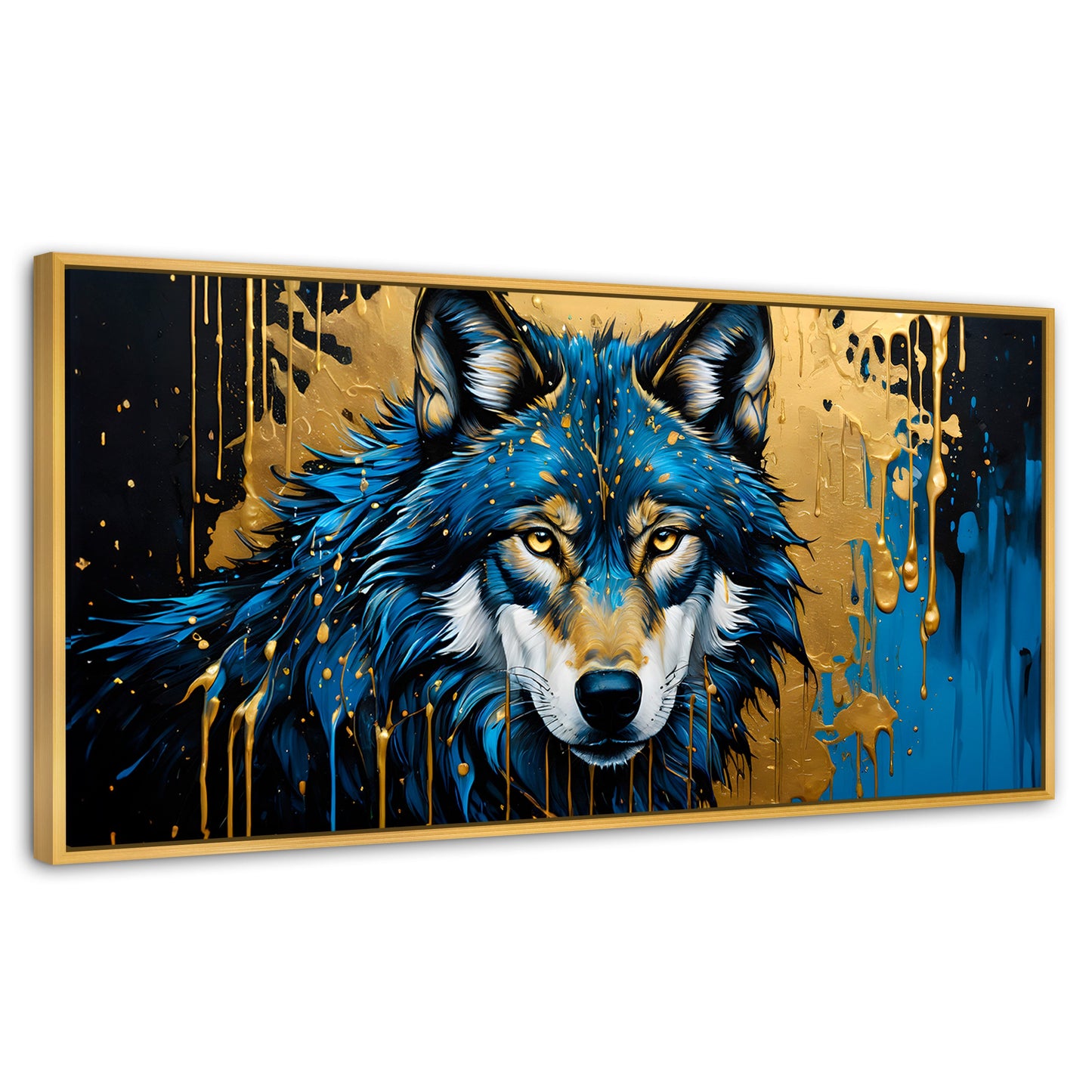 Cuadros Decorativos Canvas Revolution | Lobo Majestuoso | Panoramico | Portada | Marco Madera