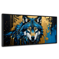 Cuadros Decorativos Canvas Revolution | Lobo Majestuoso | Panoramico | Portada | Marco Plateado