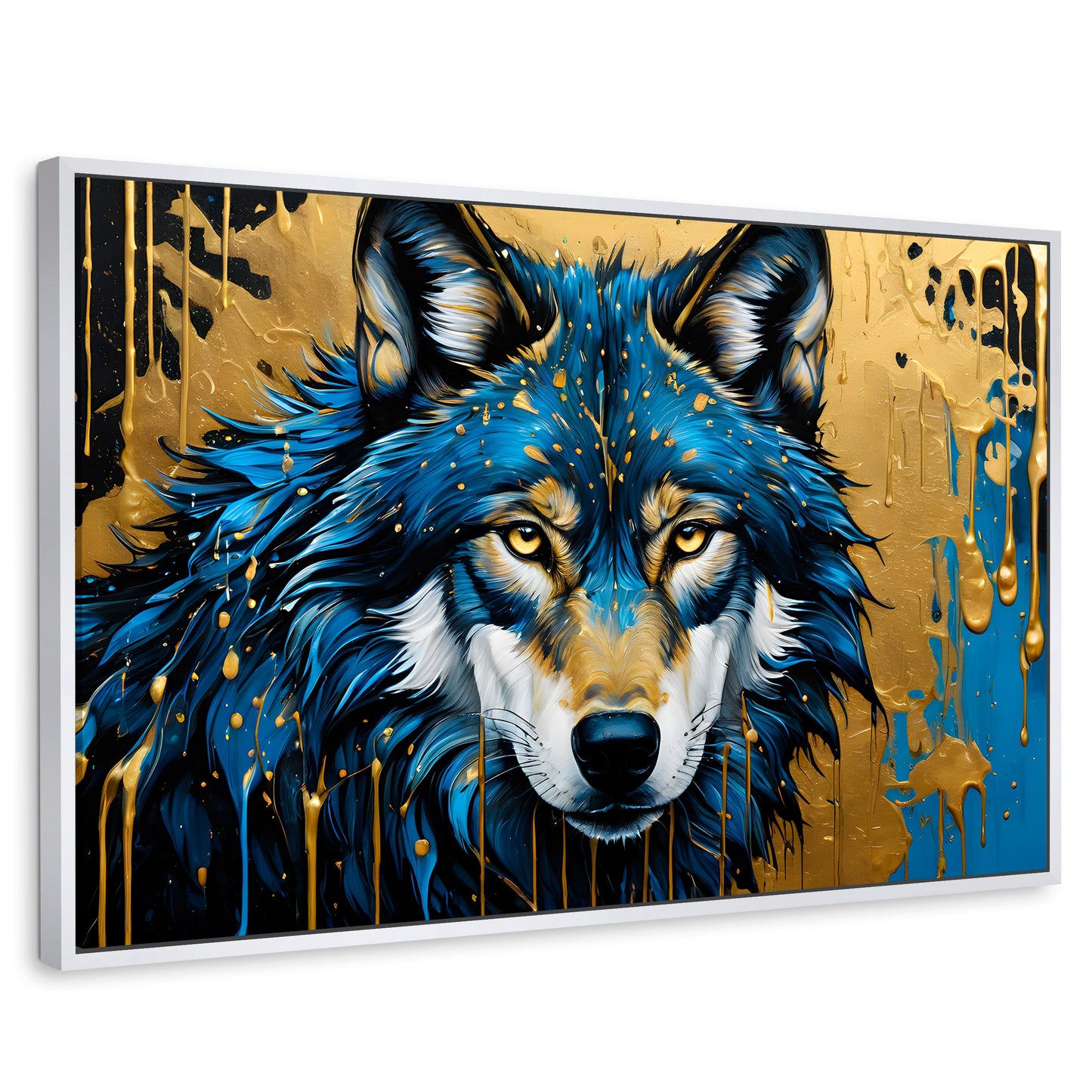 Cuadros Decorativos Canvas Revolution | Lobo Majestuoso | Rectangular | Portada | Marco Blanco