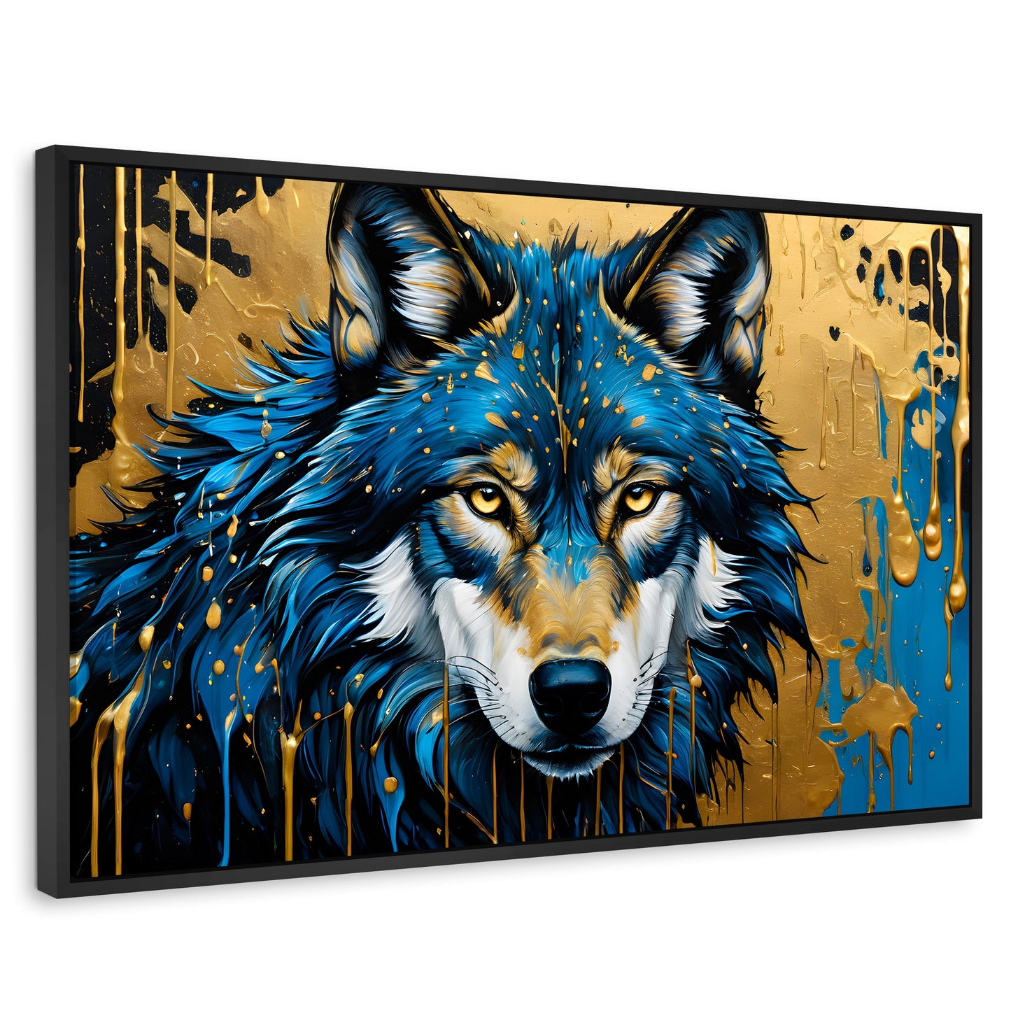 Cuadros Decorativos Canvas Revolution | Lobo Majestuoso | Rectangular | Portada | Marco Negro