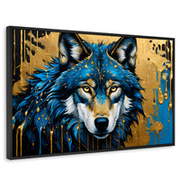 Cuadros Decorativos Canvas Revolution | Lobo Majestuoso | Rectangular | Portada | Marco Negro