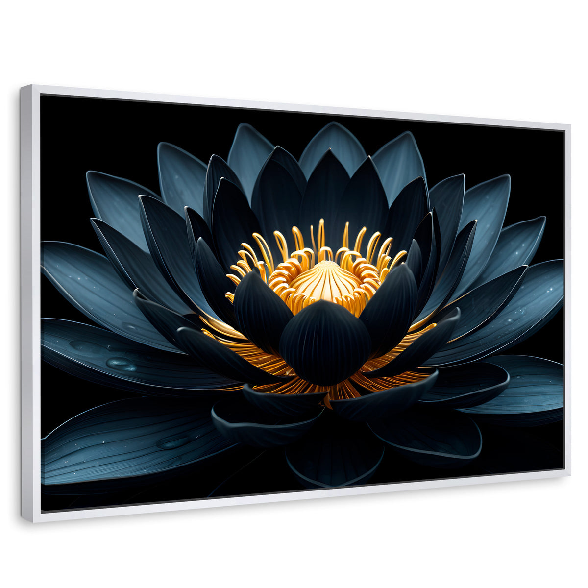 Cuadros Decorativos Canvas Revolution | Loto En Sombra | Rectangular | Portada | Marco Blanco